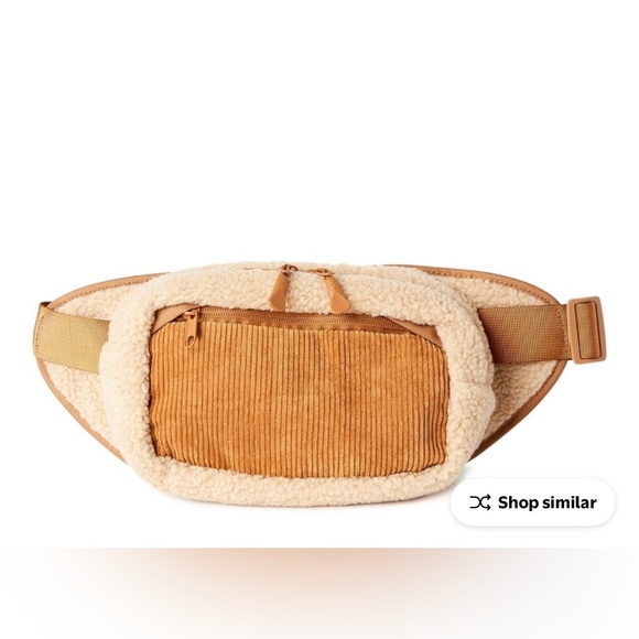 Tan and Cream Women's Fanny Pack Crossbody - Picture 8 of 8